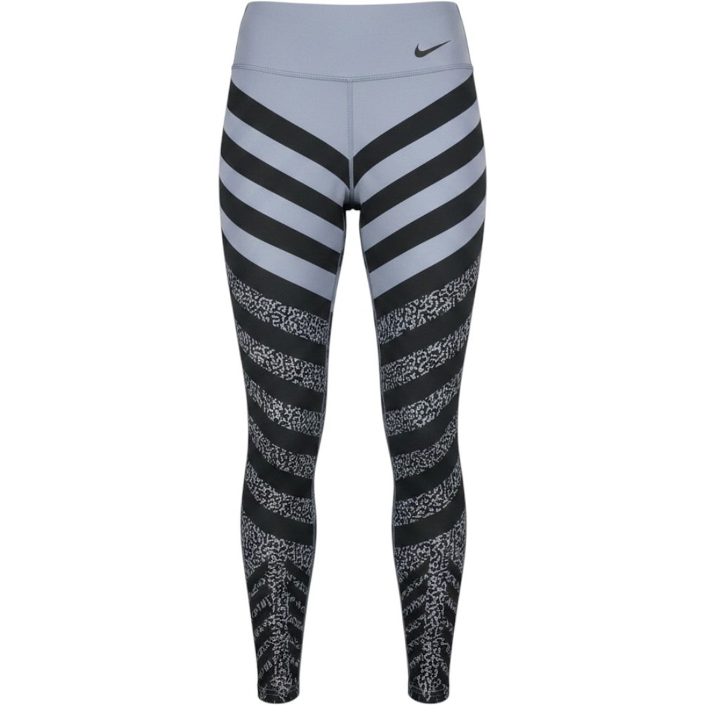 Nike Dri-FIT Womens Gray Black Chevron Striped High Waist Leggings Size S